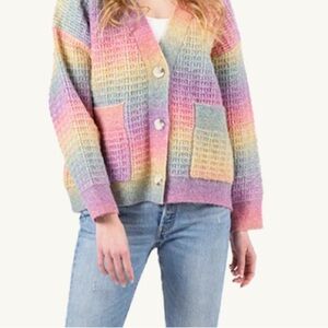 Lyla and Luxe Maya Textured Cardigan -RAINBOW 🌈 XS